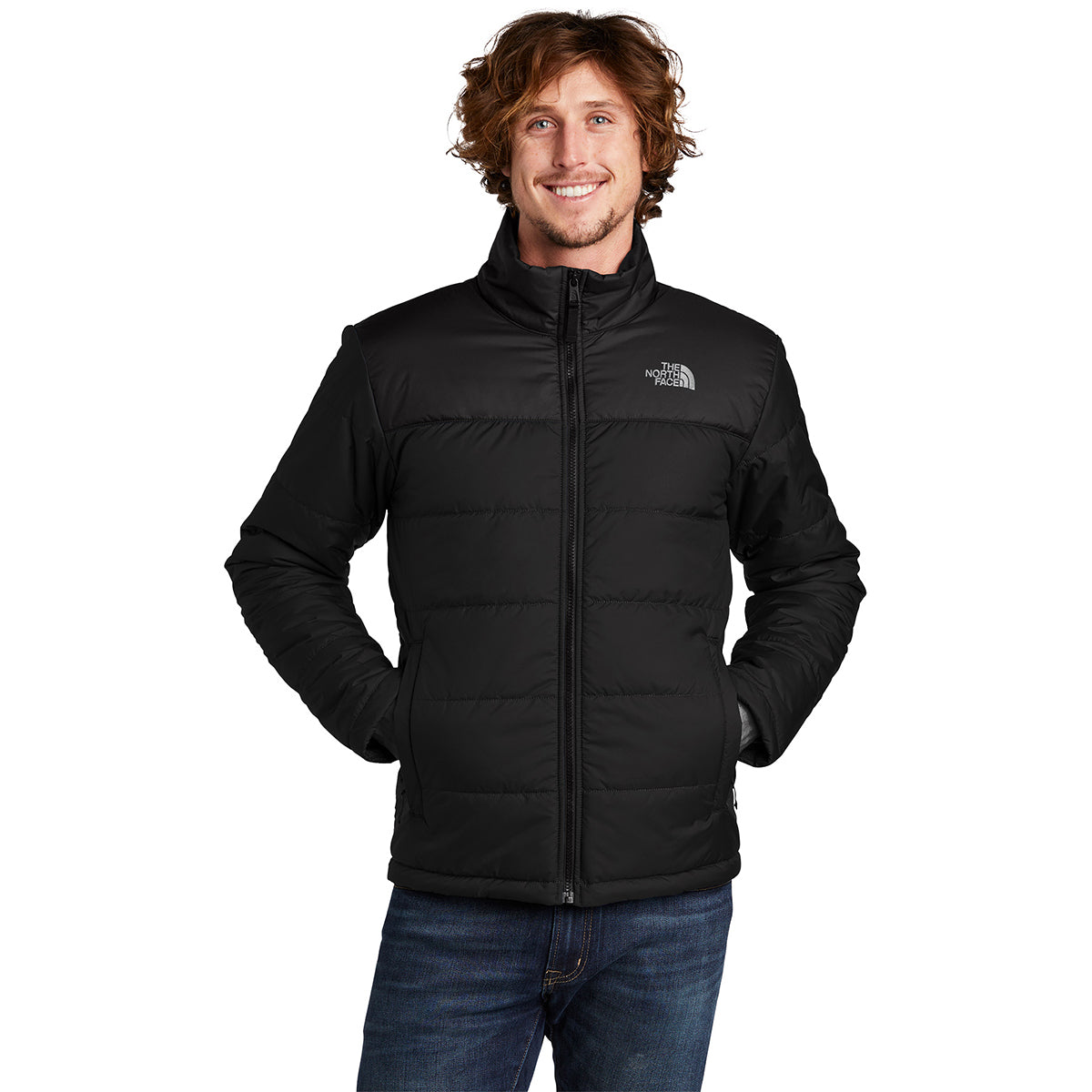 The North Face Black Stand Collar Quilted Jacket