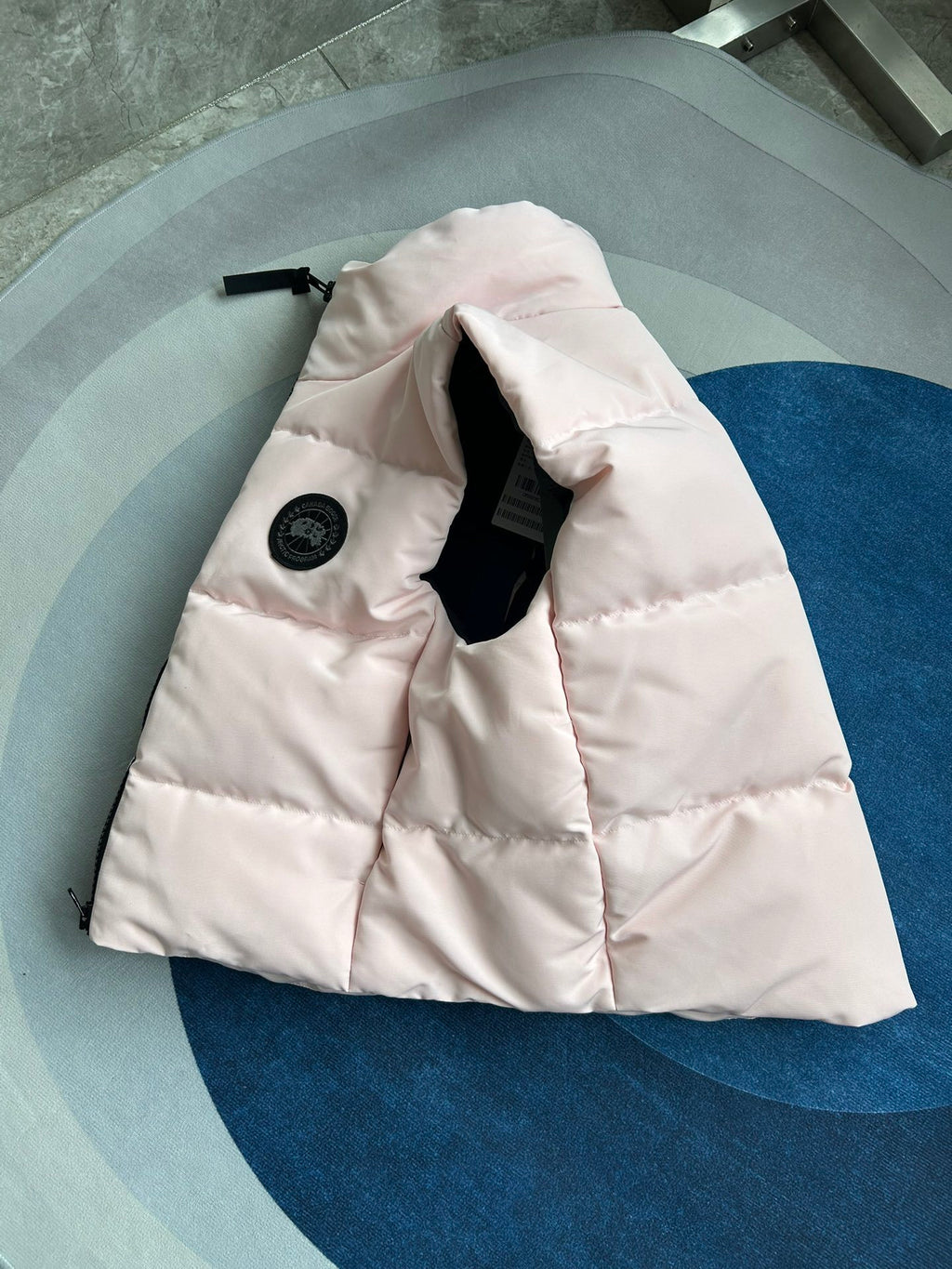 Canada Goose Blush Pink Black Patch Quilted Puffer Vest