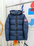 Canada Goose Navy Blue Classic Patch Hooded Puffer Jacket