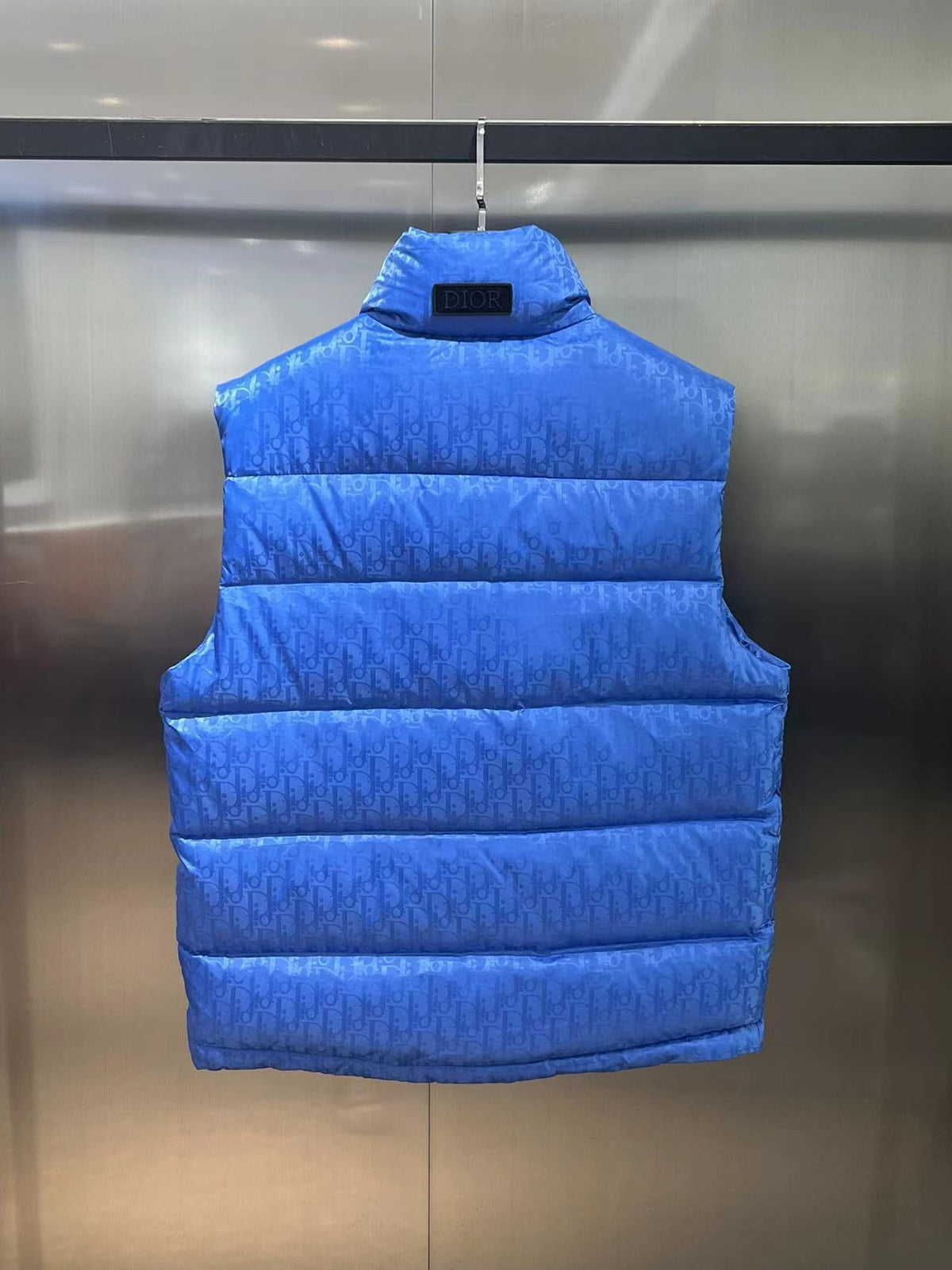 Dior Royal Blue Monogram Quilted Puffer Vest