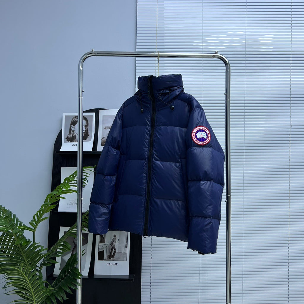 Canada Goose Navy Blue Classic Patch Hooded Puffer Jacket
