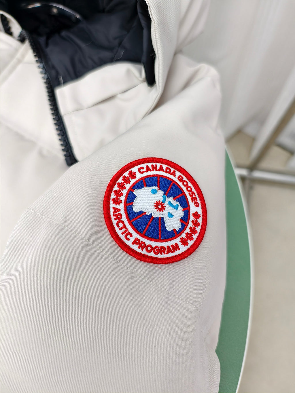 Canada Goose Ivory White Quilted Hooded Puffer Jacket