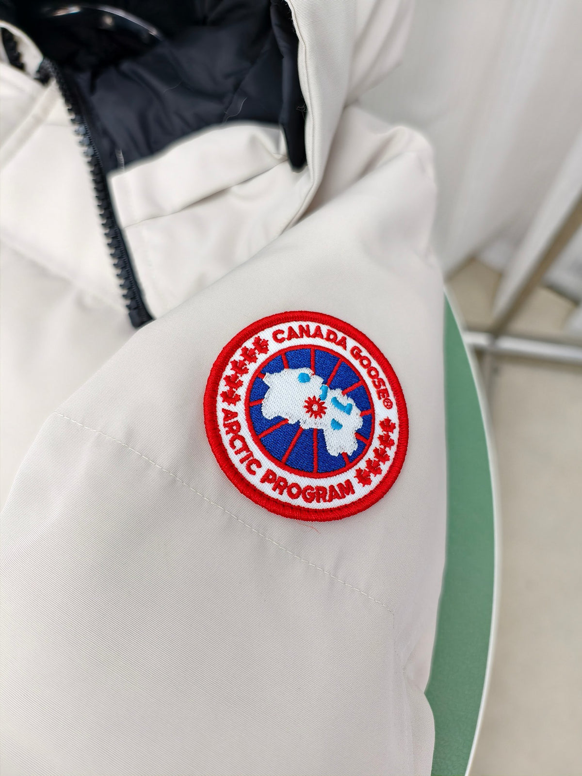 Canada Goose Ivory White Quilted Hooded Puffer Jacket