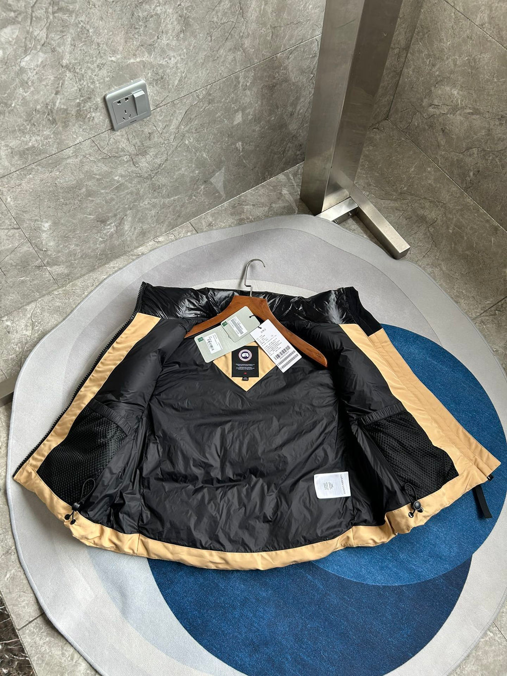 Canada Goose Sand Beige Black Label Quilted Puffer Vest