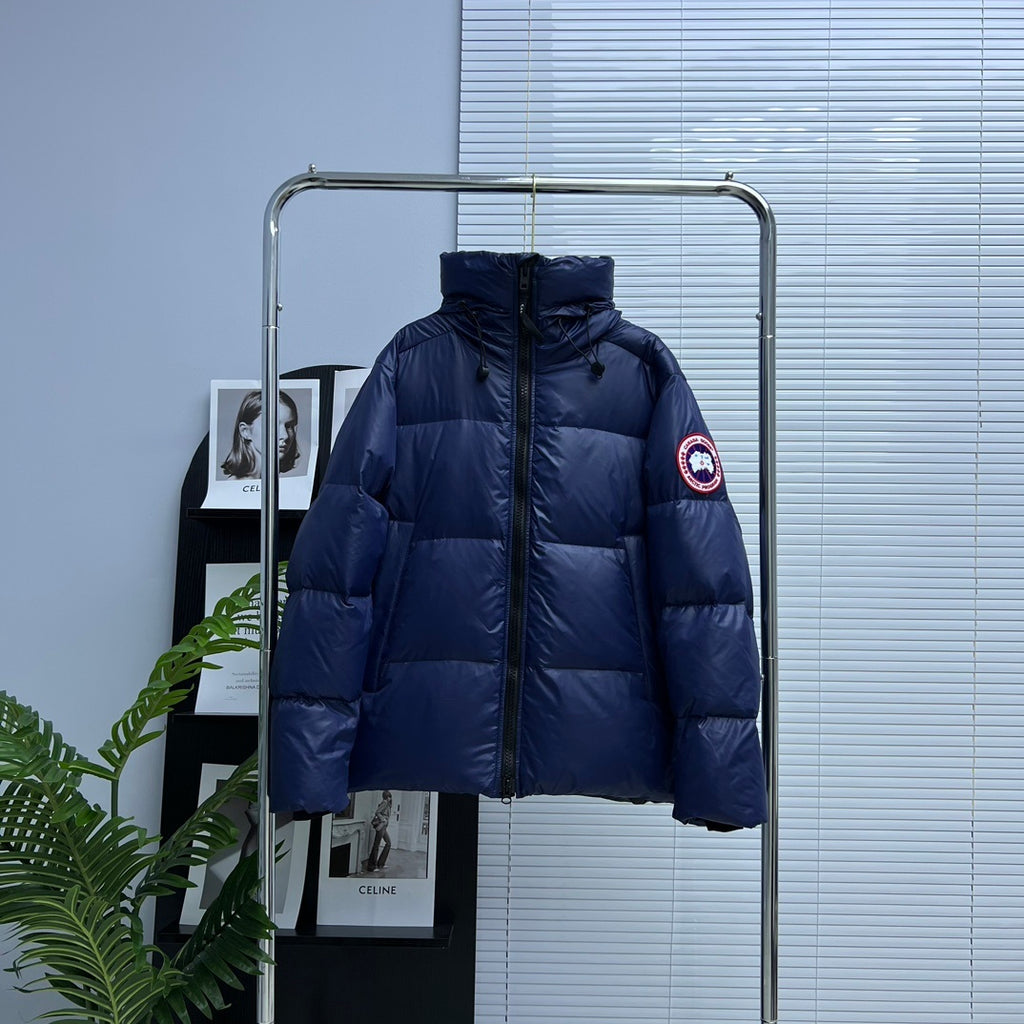 Canada Goose Navy Blue Classic Patch Hooded Puffer Jacket