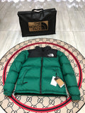 The North Face Emerald Green Black Colorblock Puffer Jacket