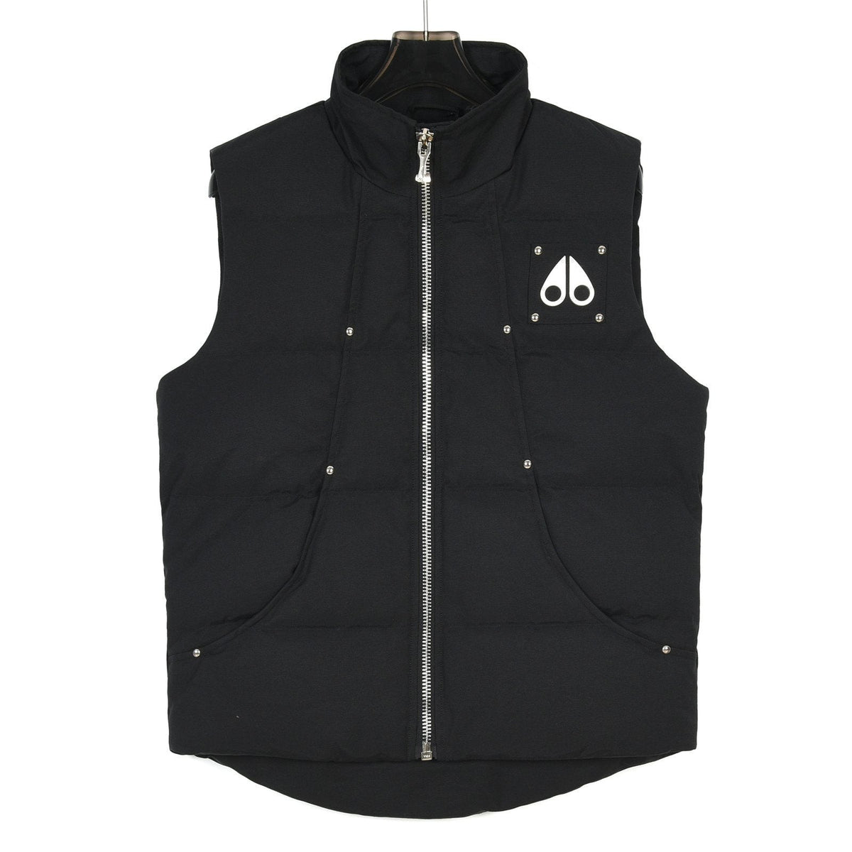Moose Knuckles Black Studded Quilted Puffer Vest