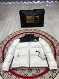 The North Face White Black Colorblock Puffer Jacket