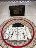 The North Face White Black Bear Print Puffer Jacket