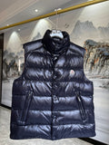 Moncler Navy Blue Glossy Quilted Puffer Vest