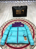 The North Face Turquoise Blue Purple Colorblock Puffer Jacket