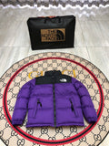 The North Face Purple Black Colorblock Puffer Jacket