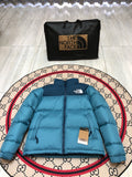 The North Face Teal Blue Navy Colorblock Puffer Jacket