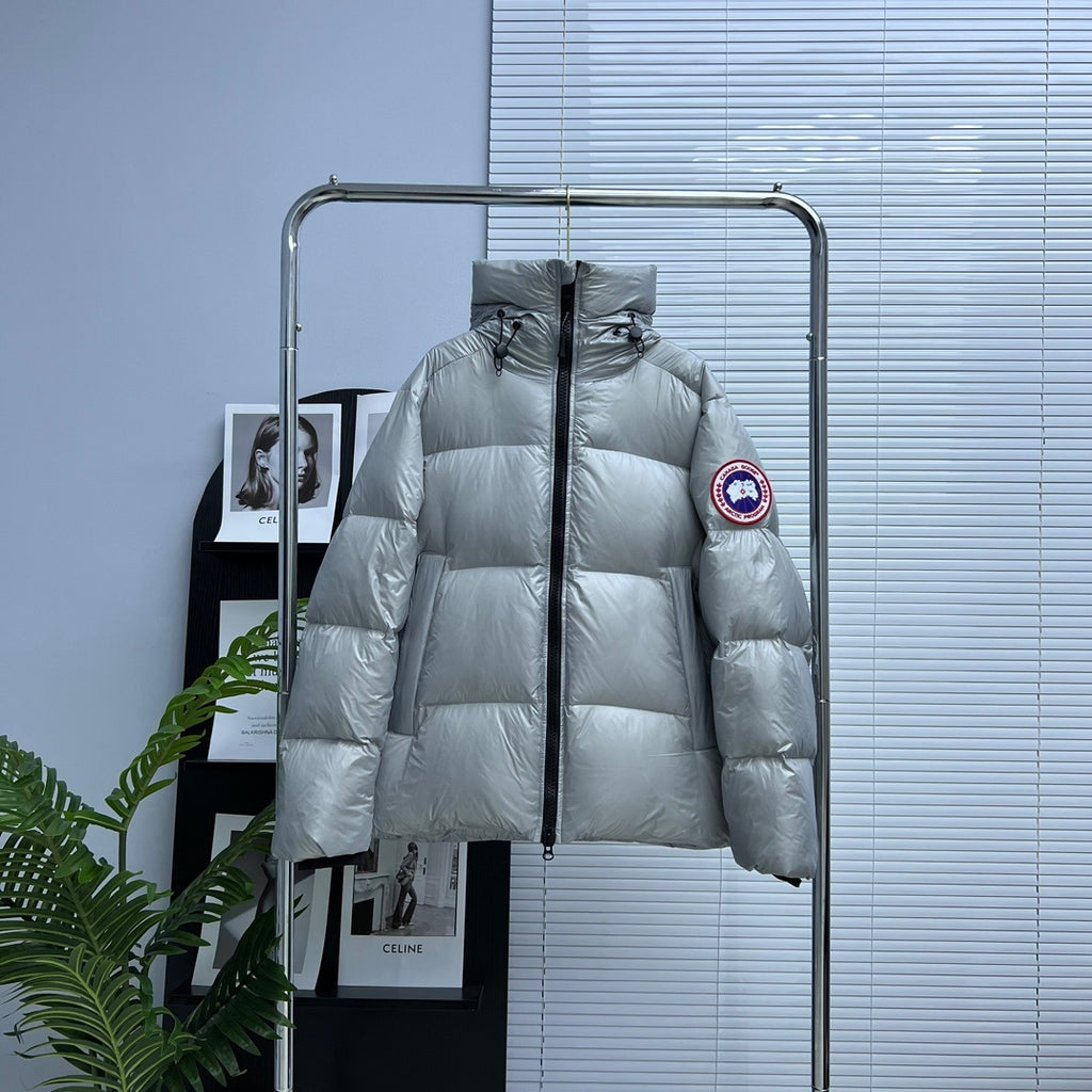 Canada Goose Silver Gray Classic Patch Hooded Puffer Jacket