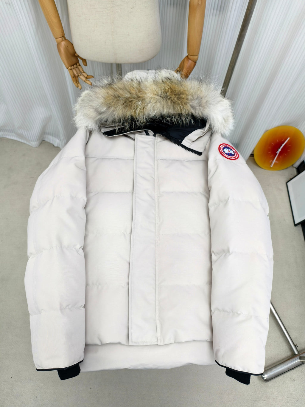 Canada Goose Ivory White Quilted Hooded Puffer Jacket