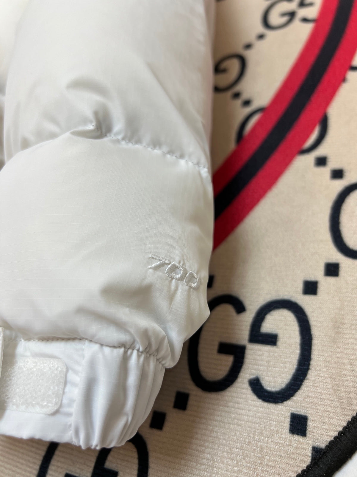 The North Face White Black Colorblock Puffer Jacket