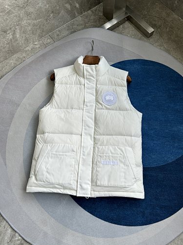 Canada Goose White Tonal Logo Quilted Puffer Vest