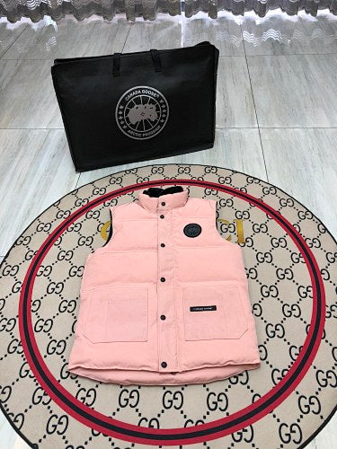 Canada Goose Blush Pink Black Logo Quilted Puffer Vest