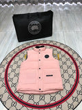 Canada Goose Blush Pink Black Logo Quilted Puffer Vest