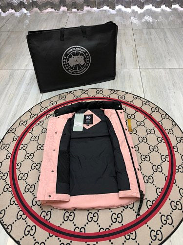 Canada Goose Blush Pink Black Logo Quilted Puffer Vest