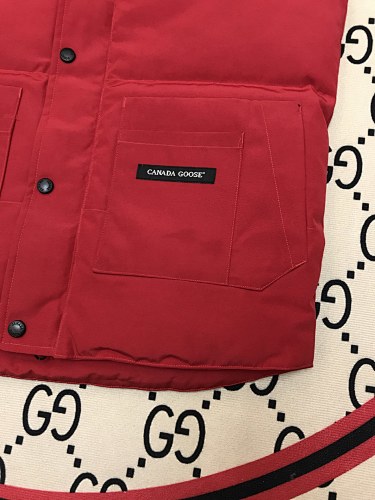 Canada Goose Red Classic Logo Quilted Puffer Vest