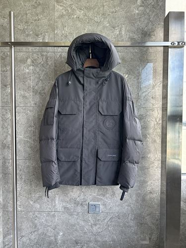 Canada Goose Charcoal Gray Hooded Four-Pocket Puffer Jacket