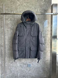 Canada Goose Charcoal Gray Hooded Four-Pocket Puffer Jacket