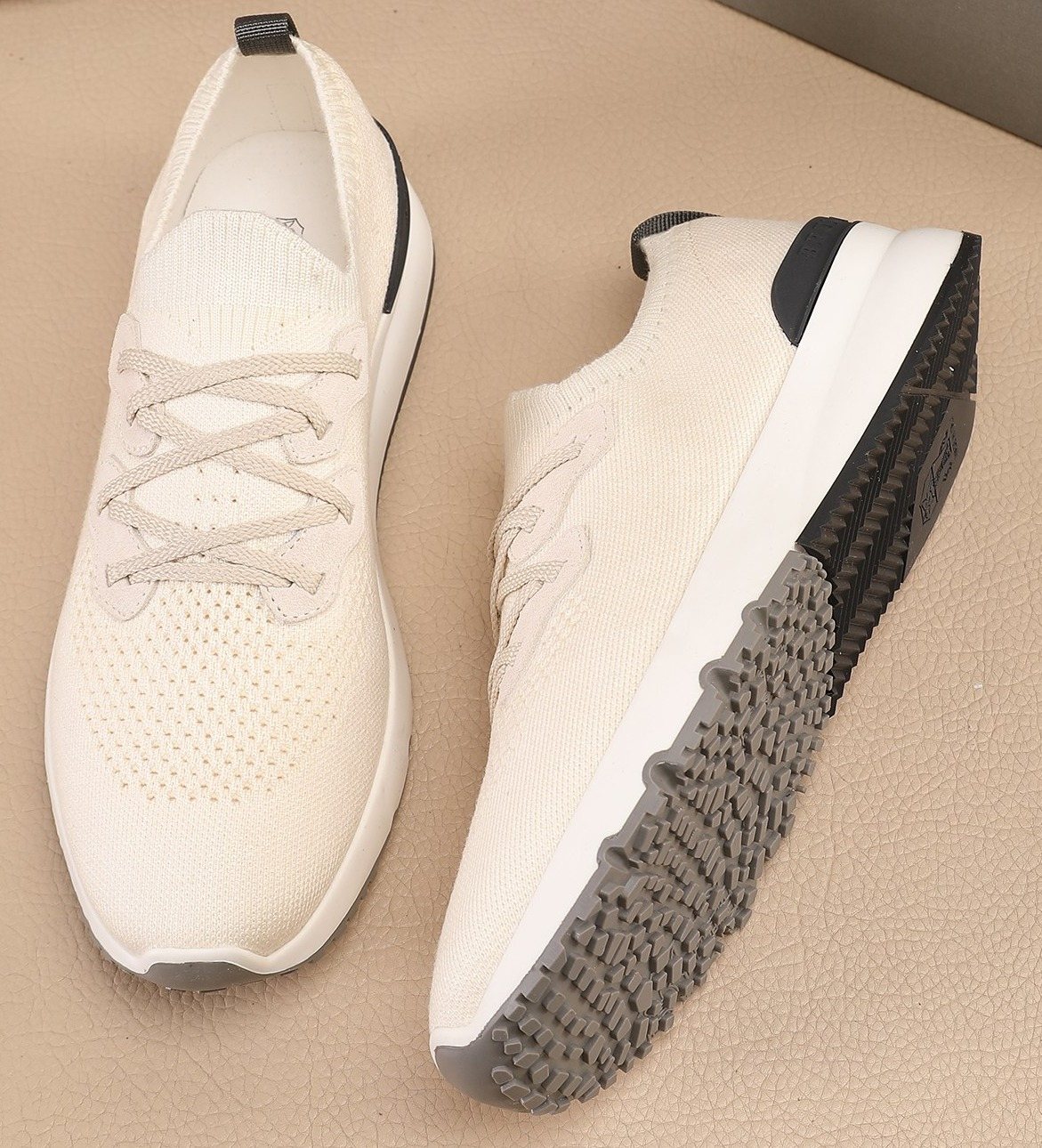 Brunello Cucinelli Knit Lace-Up Sneakers