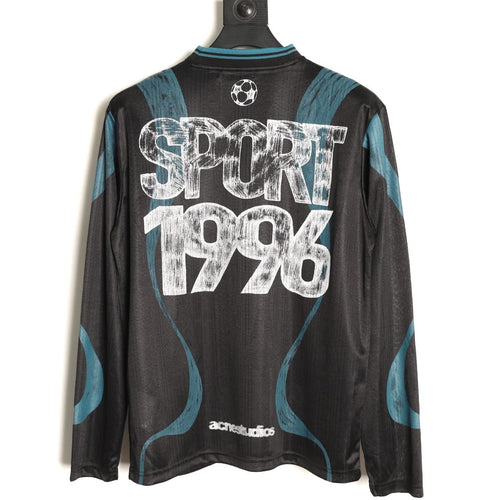 Acne Studios Bow Graphic Football Jersey Long-Sleeve Top - Black